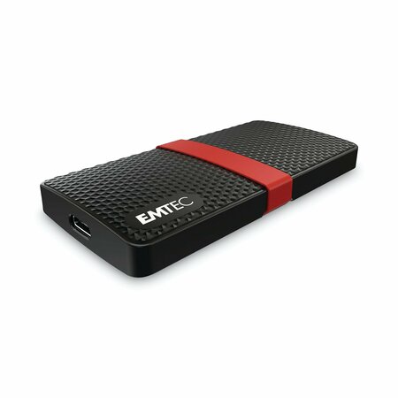 EMTEC X200 Power Plus External Solid State Drive, 1 TB, USB 3.1, Black ECSSD1TX200